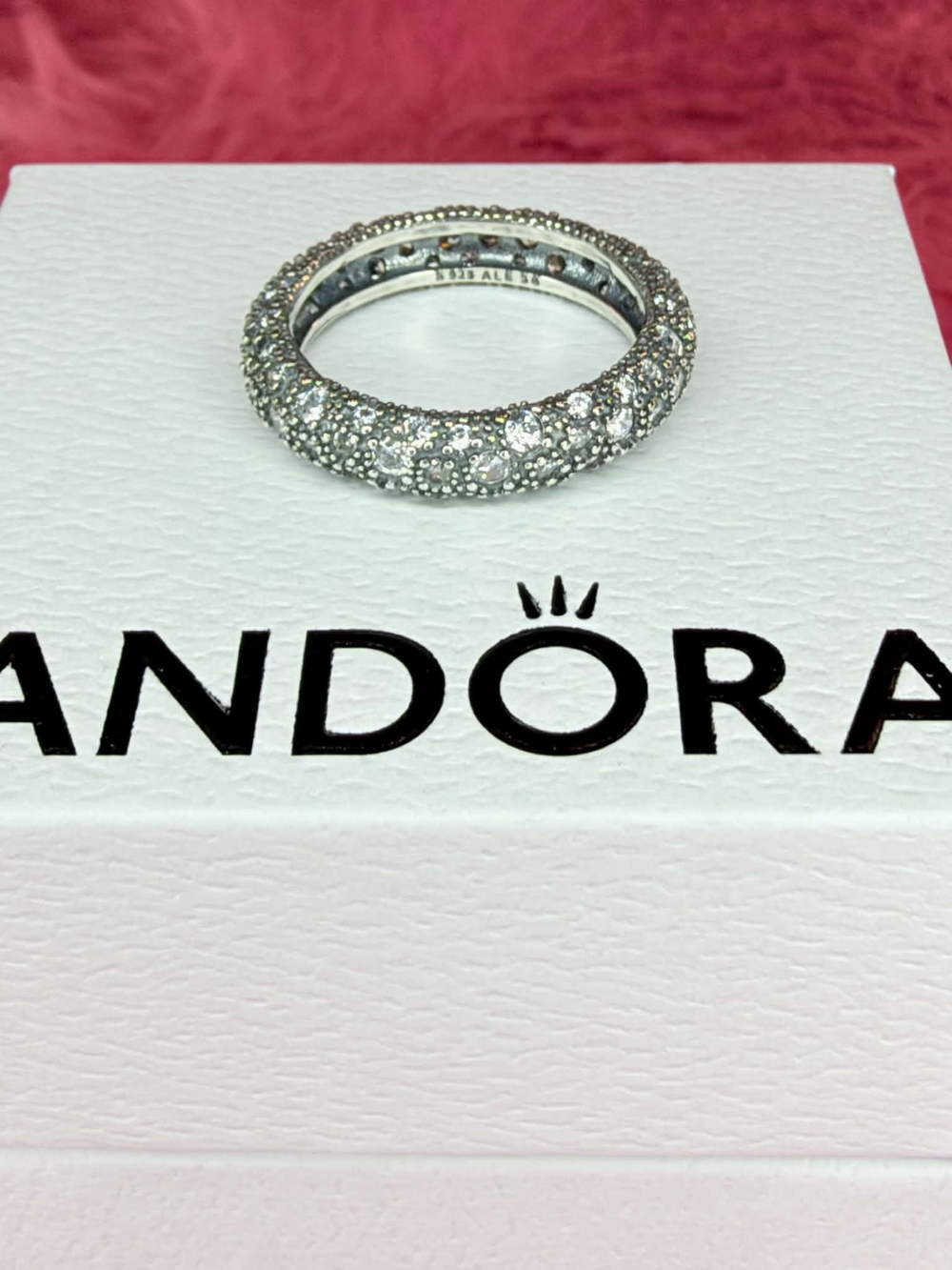 PANDORA Silver Cubic Zirconia Pave Eternity Ring - Sparkling Silver